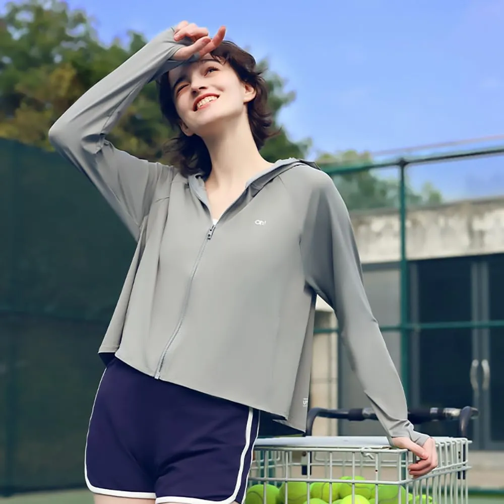 OHRAIN Cropped Sun Protection Jackets UPF50  Cooling Lightweight Breathable Summer Outdoor Tops SLC4M320T