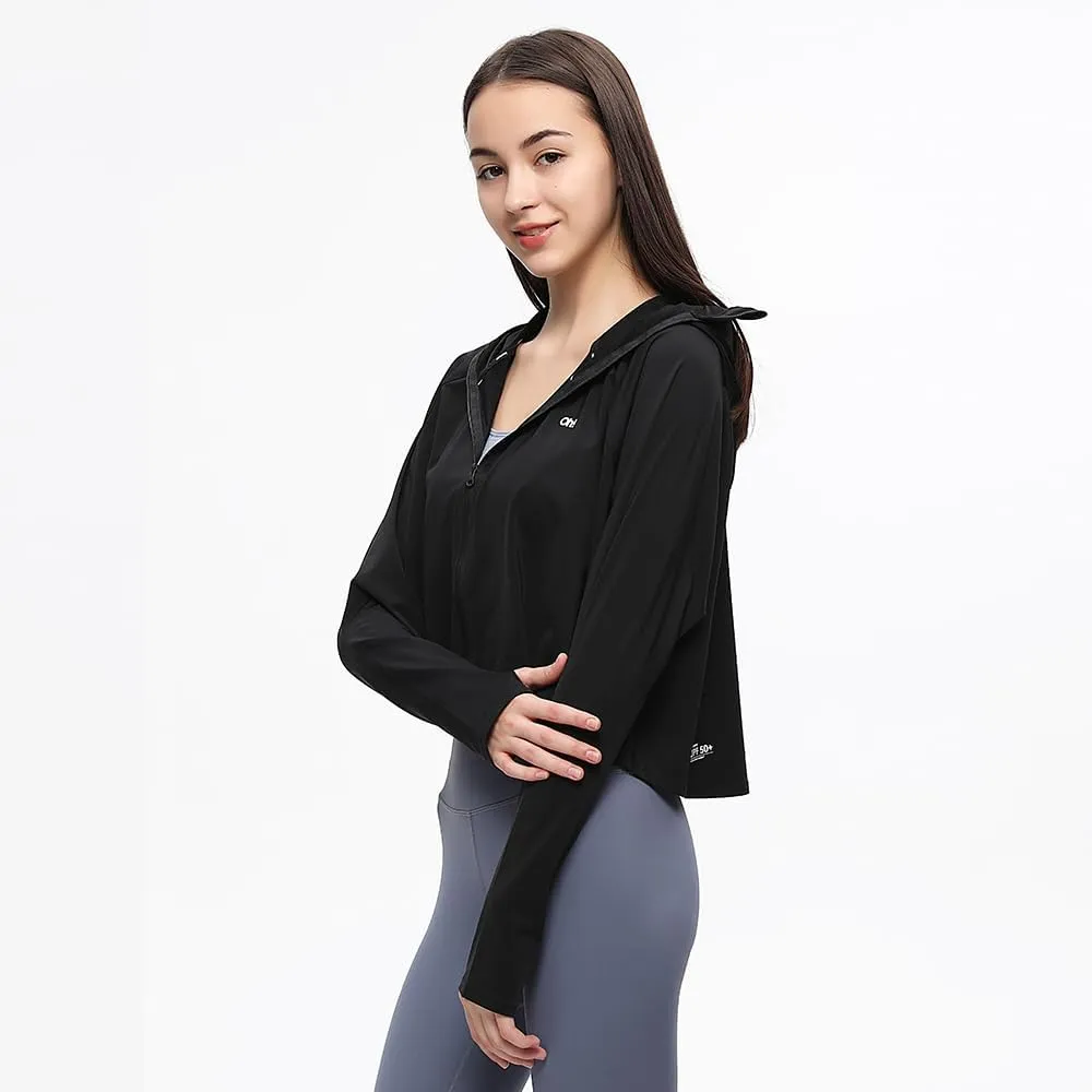 OHRAIN Cropped Sun Protection Jackets UPF50  Cooling Lightweight Breathable Summer Outdoor Tops SLC4M320T