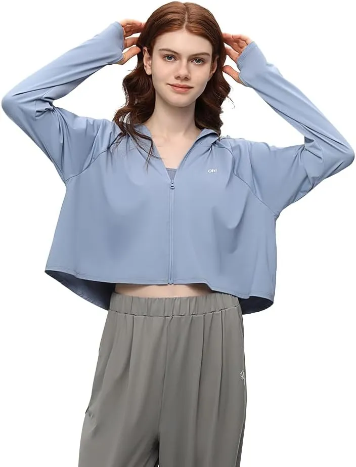 OHRAIN Cropped Sun Protection Jackets UPF50  Cooling Lightweight Breathable Summer Outdoor Tops SLC4M320T