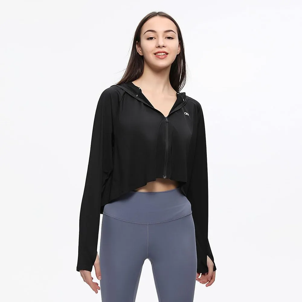 OHRAIN Cropped Sun Protection Jackets UPF50  Cooling Lightweight Breathable Summer Outdoor Tops SLC4M320T