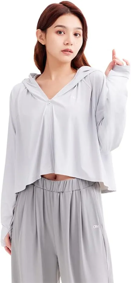 OHRAIN Cropped Sun Protection Jackets UPF50  Cooling Lightweight Breathable Summer Outdoor Tops SLC4M320T