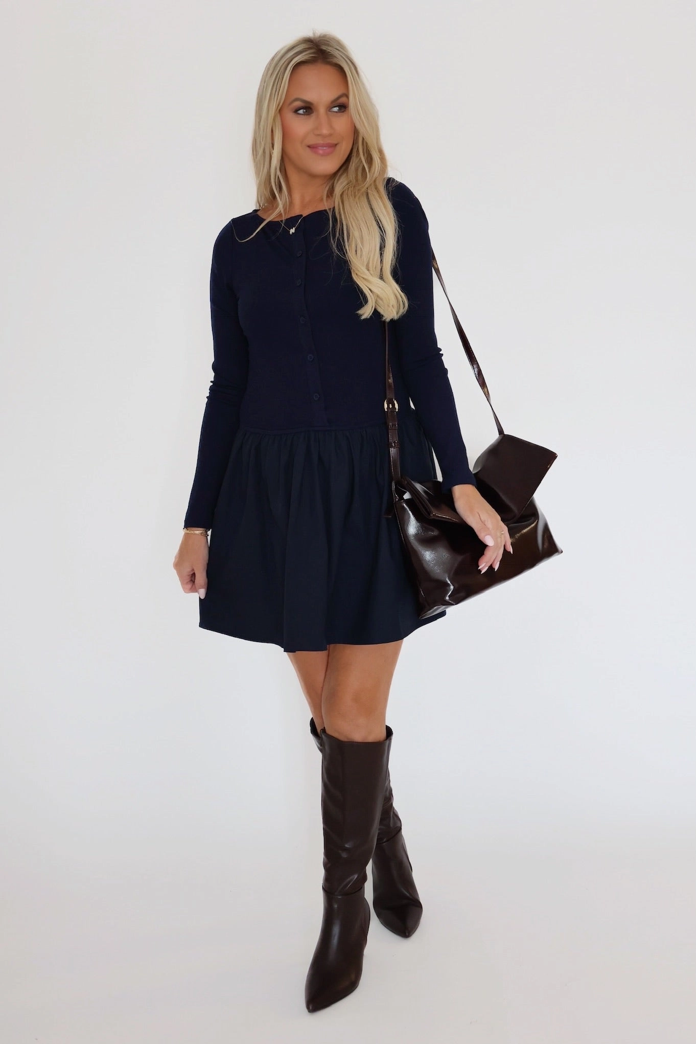 Olivia Knit Top Mini Dress Comfortable Layer