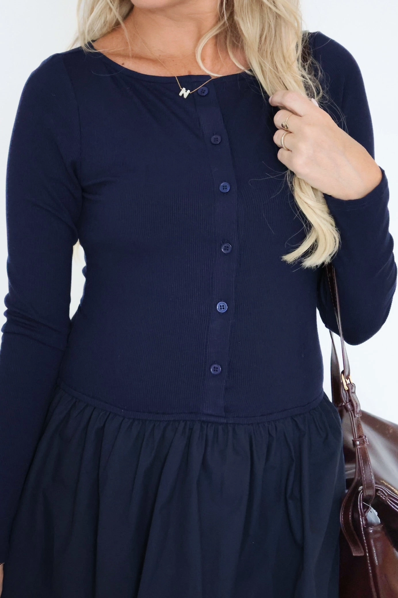 Olivia Knit Top Mini Dress High Neckline