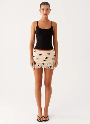 Blind Faith Flock Mini Skort - Cream On-The-Go Outfit