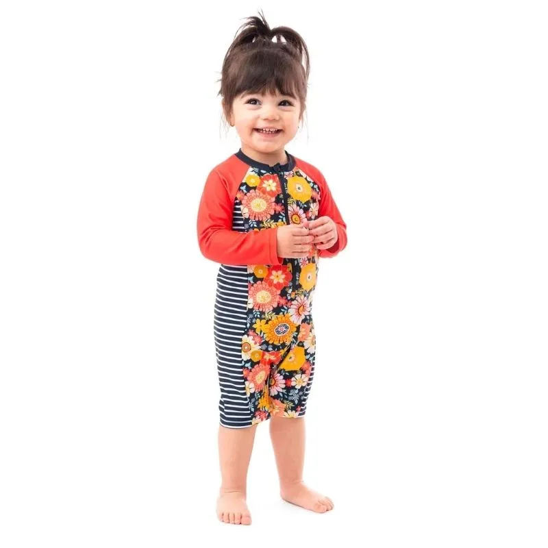One-Piece Long Sleeve Rashguard Swimsuit