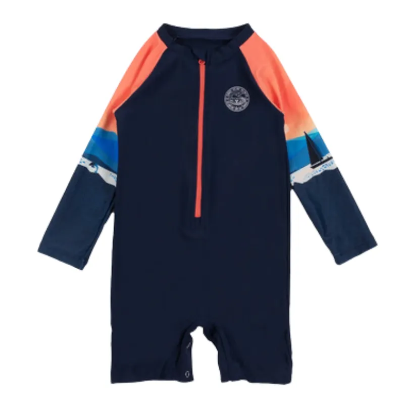 One-Piece Long Sleeve Rashguard Swimsuit