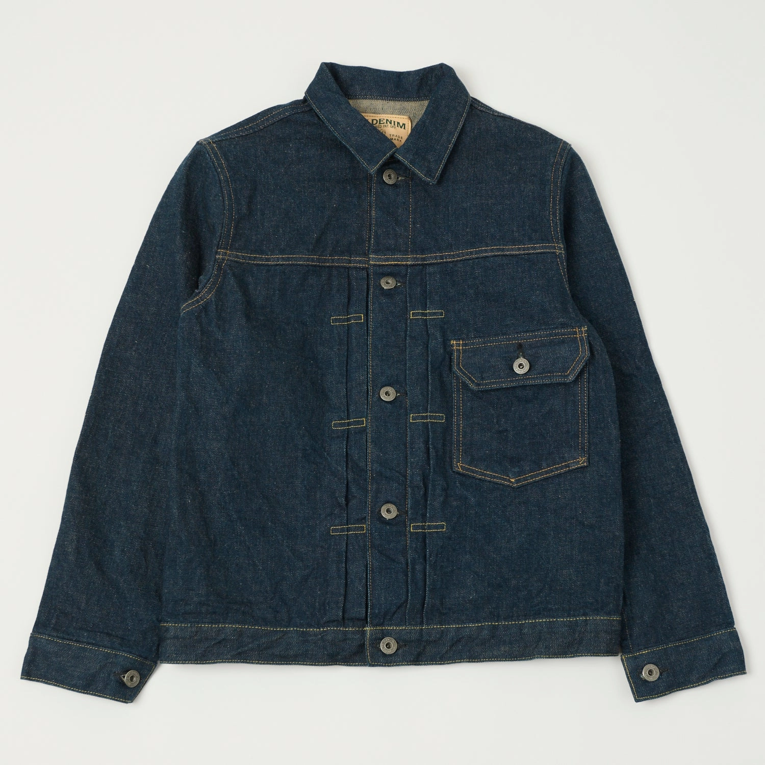 ONI Denim 01507L Ishikawadai 15oz Type-I Denim Jacket - One Wash Low Profile Logoing