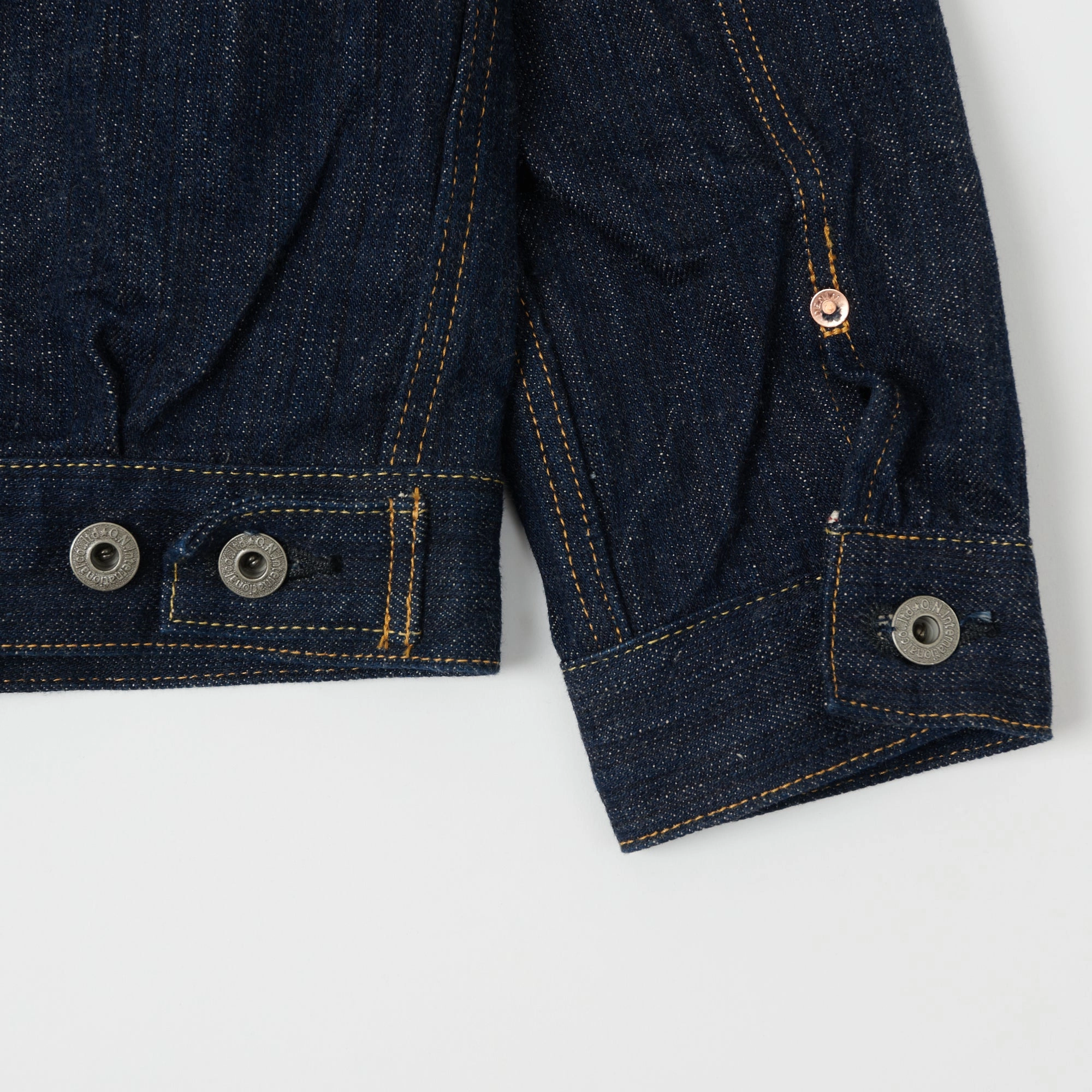 PFC Free Treatment ONI Denim 02506P-SHM 'Kiwami' Semi Hand Made 16oz Type II Denim Jacket - Rinsed