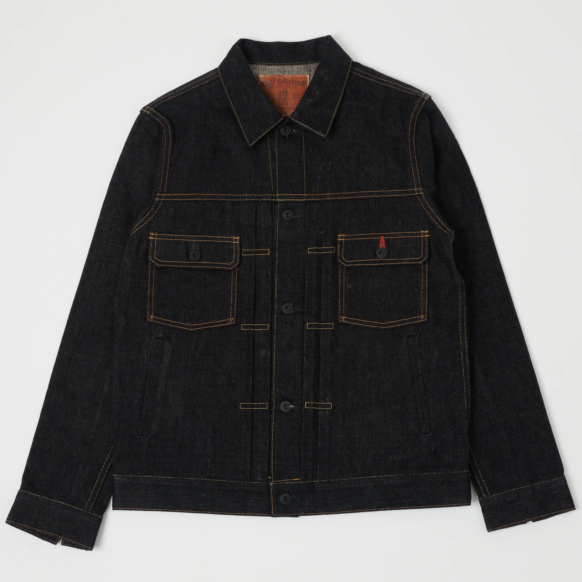 ONI Denim 02516P Aizumi Type II Denim Jacket Waterproof Stitch Details