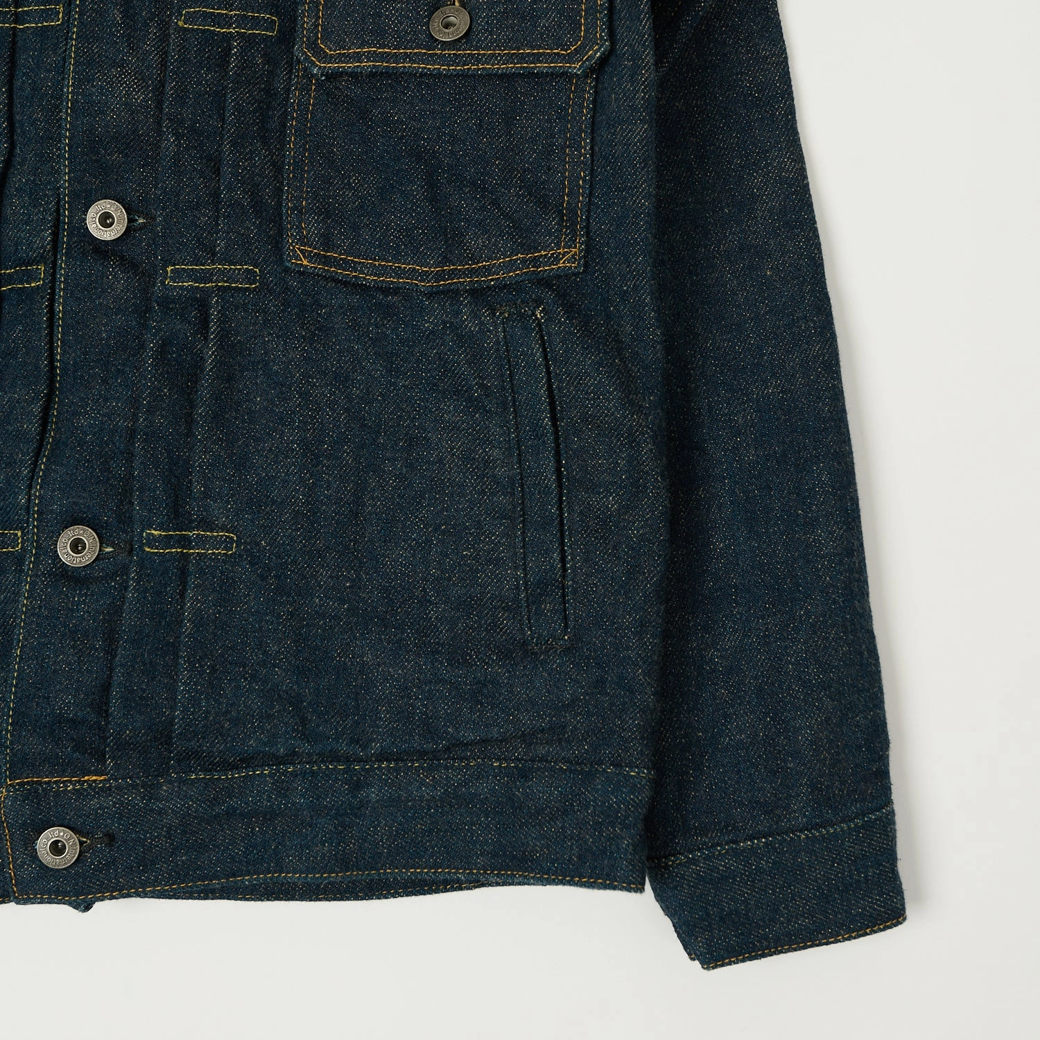 understated look Temperature Regulating Fabric ONI Denim 02516PZR-BEG 'Beige Weft' Type II Denim Jacket - One Wash