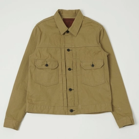 ONI Denim 02517-BRD 'British Drill' Type-II Denim Jacket - Tan One Wash Insulated Lining EcoFriendly Water Repellency