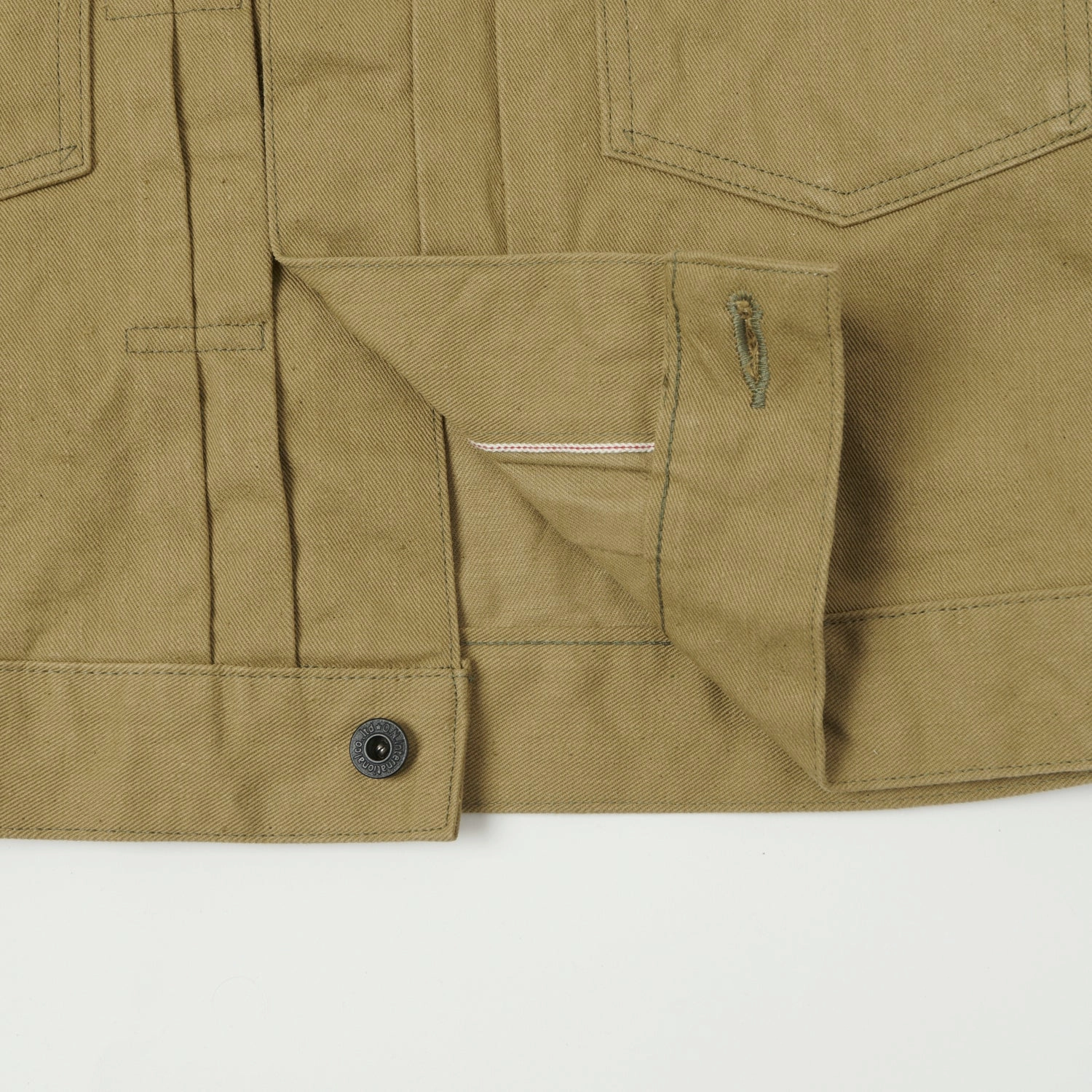 ONI Denim 02517-BRD 'British Drill' Type-II Denim Jacket - Tan One Wash Compression Fold Design