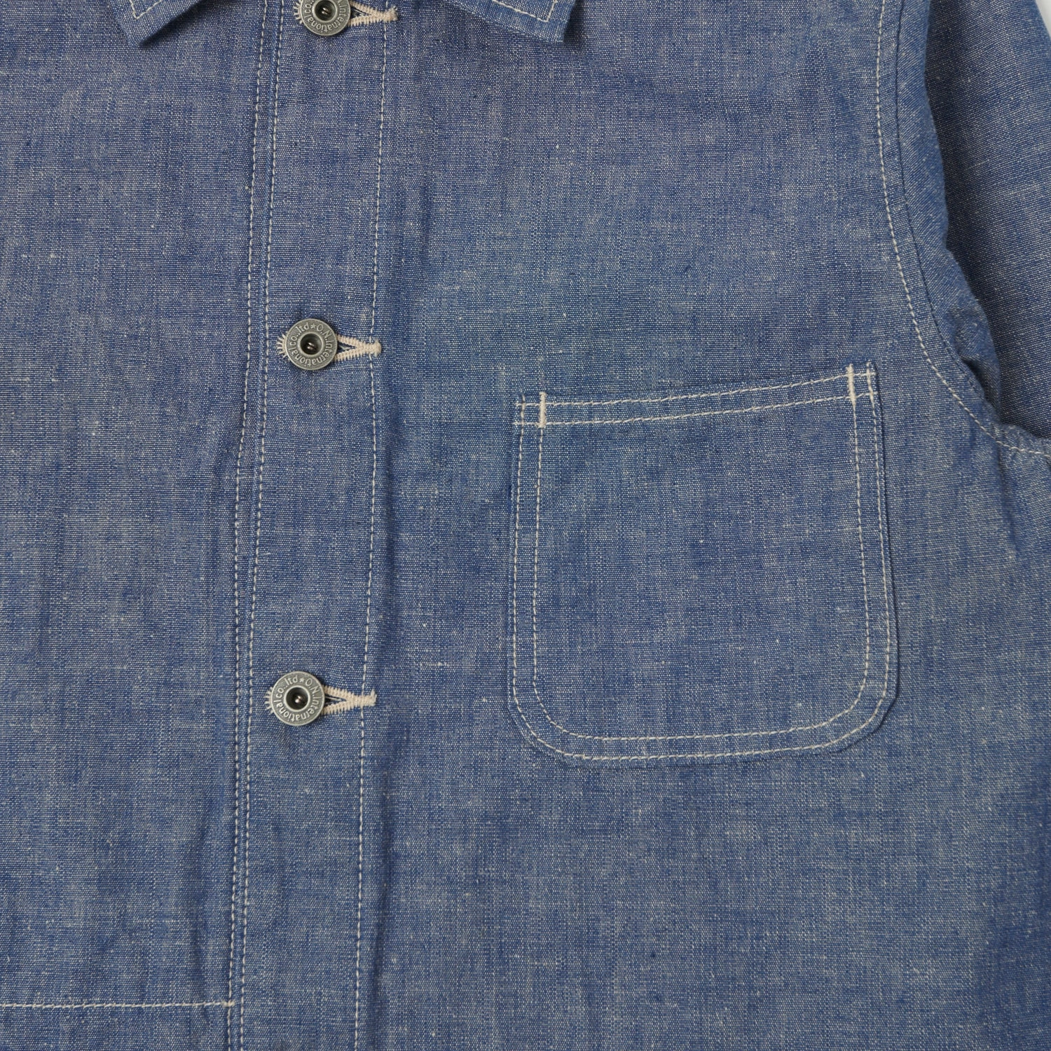 ONI Denim 03101-HCBGY 8.3oz Heavy Chambray Coverall Jacket - Blue Grey One Wash Travel Wardrobe