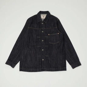 ONI Denim 03128 12oz Loose Weave Denim Coverall Jacket Soft Layers Monochrome Look