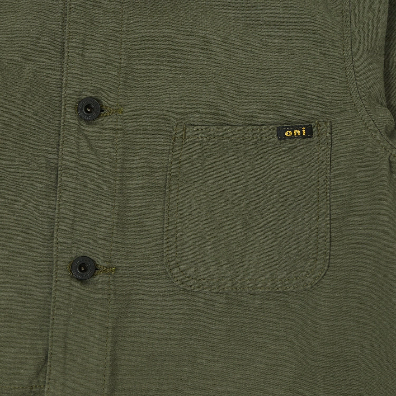 ONI Denim 03500-8GG 8oz 'Beta Chambray' Coverall Jacket - Green Grey Reinforced Edging NonRestrictiveCut