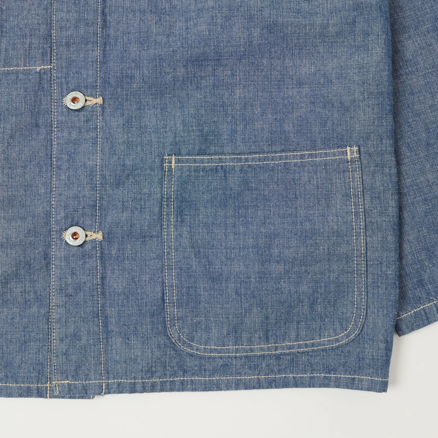 Double Layered Collar ONI Denim 03500-HCSV 8oz Chambray Coverall Jacket - Blue