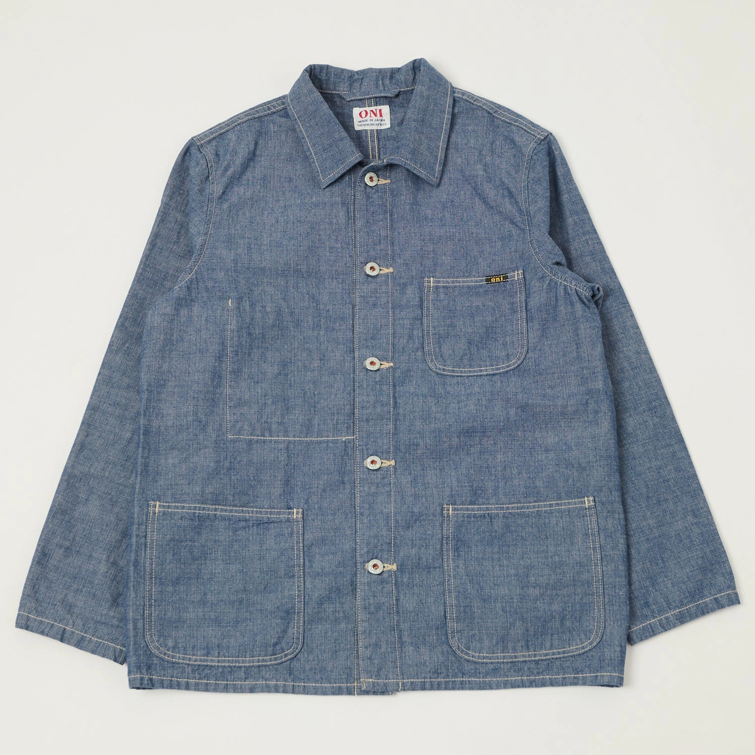Fashion Event ONI Denim 03500-HCSV 8oz Chambray Coverall Jacket - Blue