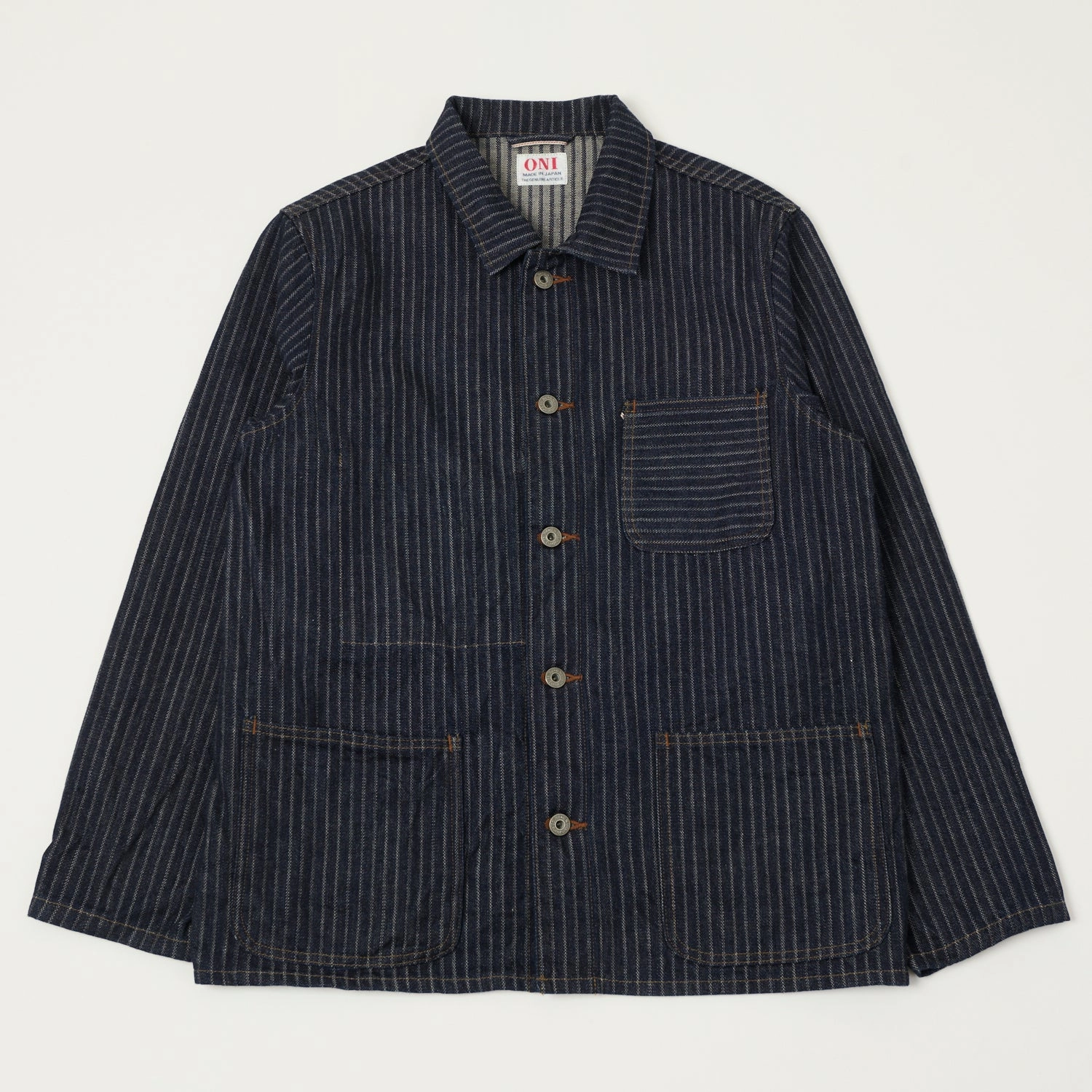 ONI Denim 03501-HJS 12oz Drop Needle Coverall Jacket - One Wash Quick Access Hidden Pockets Anti Static Treatment