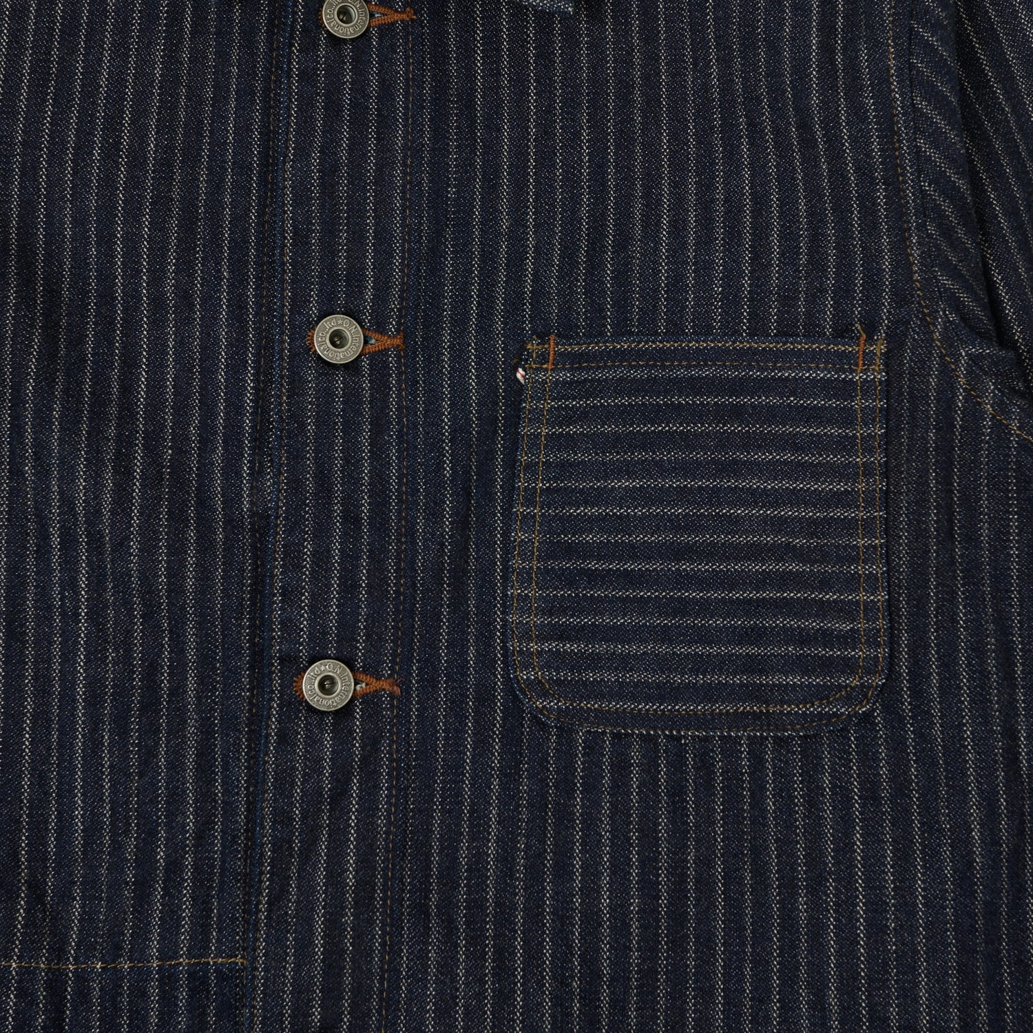 ONI Denim 03501-HJS 12oz Drop Needle Coverall Jacket - One Wash Hidden Ventilation Zones