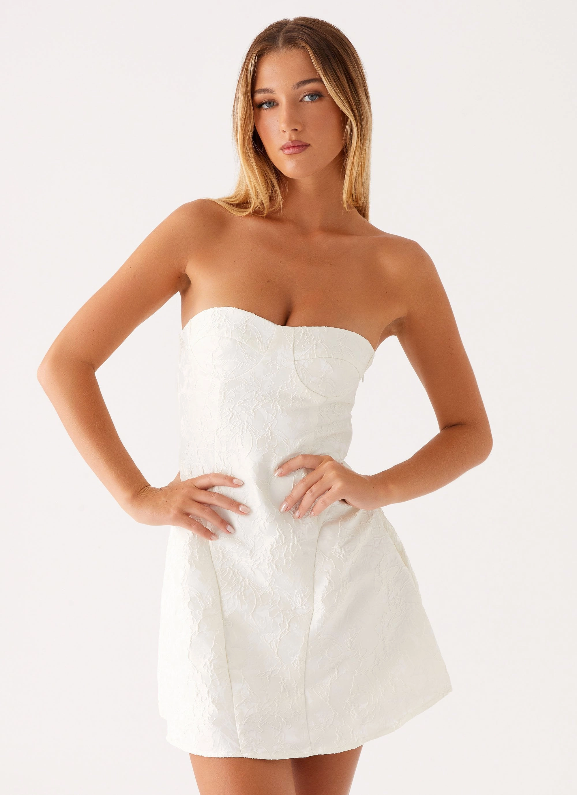 So Stylish Mini Dress - White Smart Layers