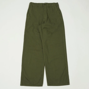 orSlow French Work Pants - Army Green LowProfileStitching