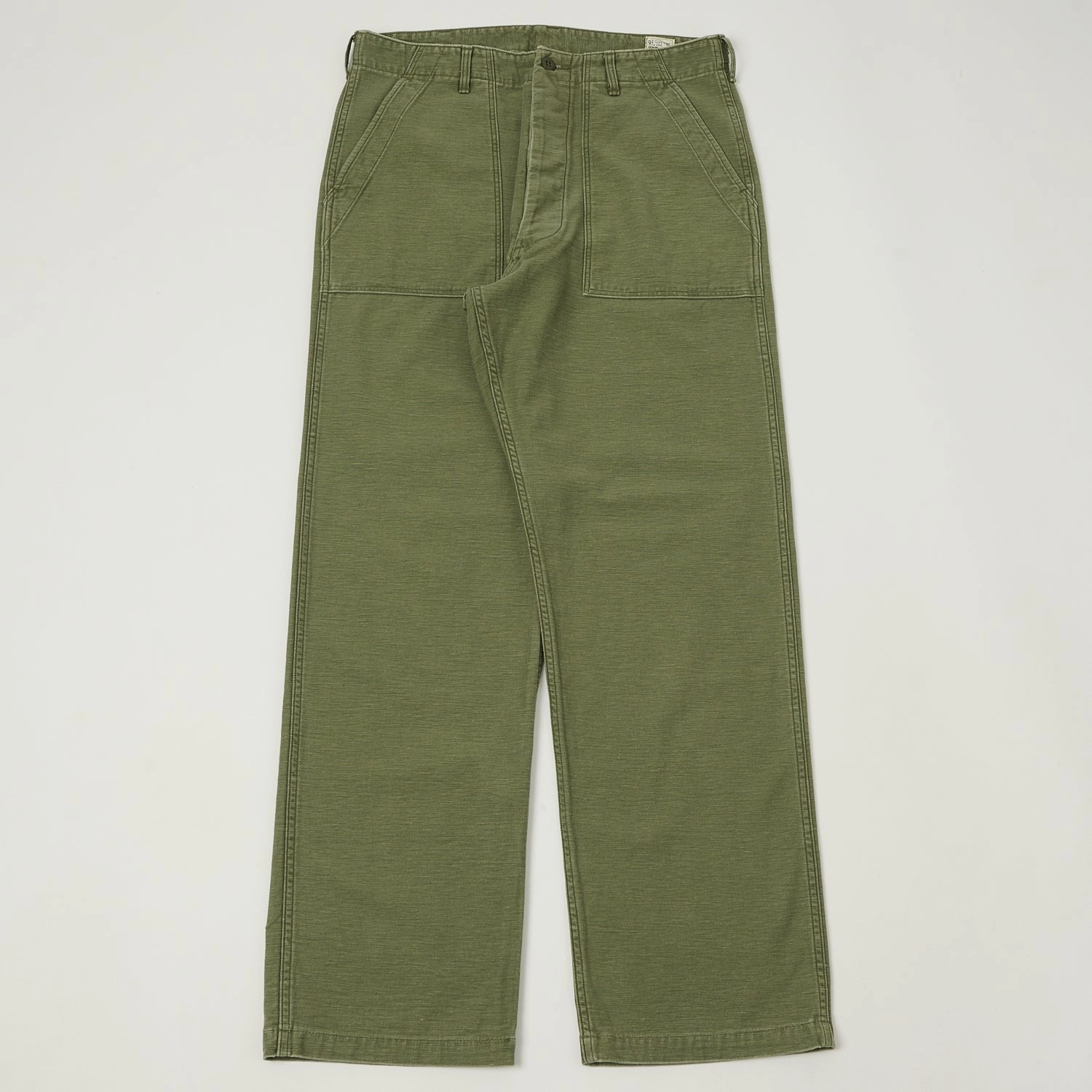 orSlow Vintage U.S. Army Fatigue Trousers - Olive Stone Wash Sleek Cut