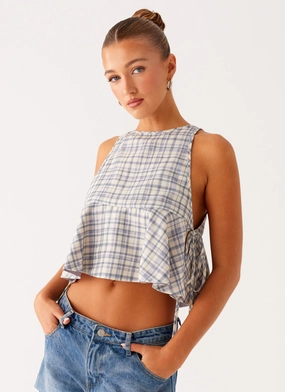 Osborne Halter Top - Check Compact TravelFriendly Design MoistureWicking