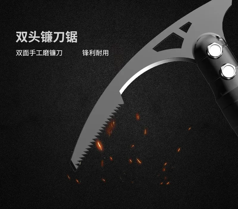 Outdoor Bamboo Head Camping Adventure Multi-Functional Pure Steel Axe for Mountaineering Digging Tree Root Tool Ice Axe