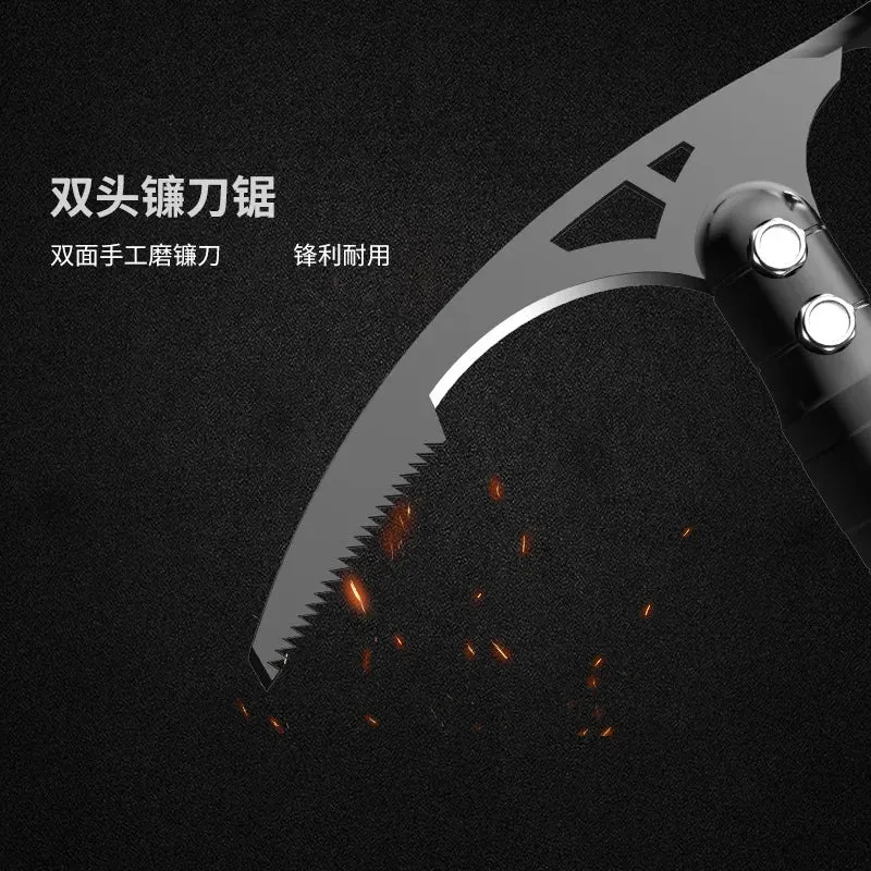 Outdoor Bamboo Head Camping Adventure Multi-Functional Pure Steel Axe for Mountaineering Digging Tree Root Tool Ice Axe