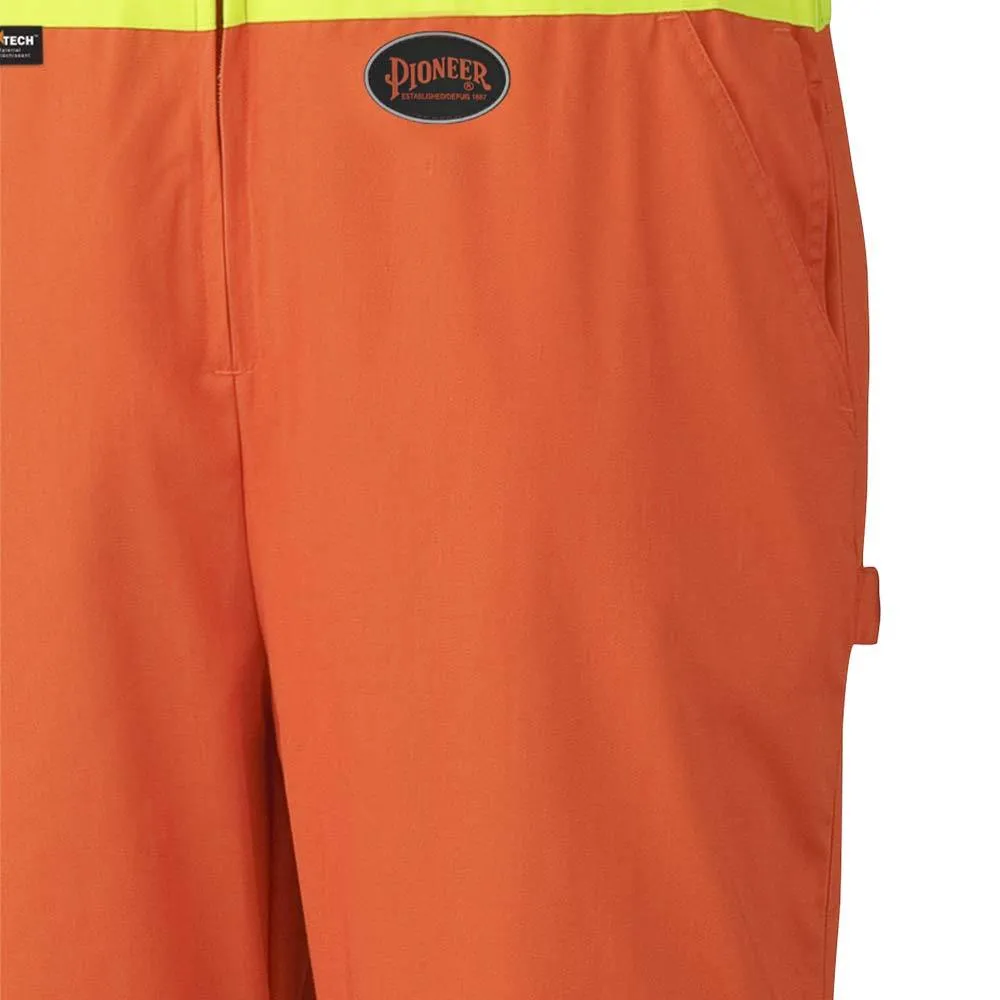 Overalls - Pioneer Hi-Viz Orange Polyester/Cotton 7oz Safety Overall with Leg Zippers 6617Z / 6617ZT