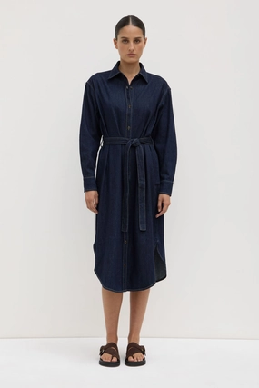 Kiera Recycled Denim Midi Shirt Dress Soft Motion