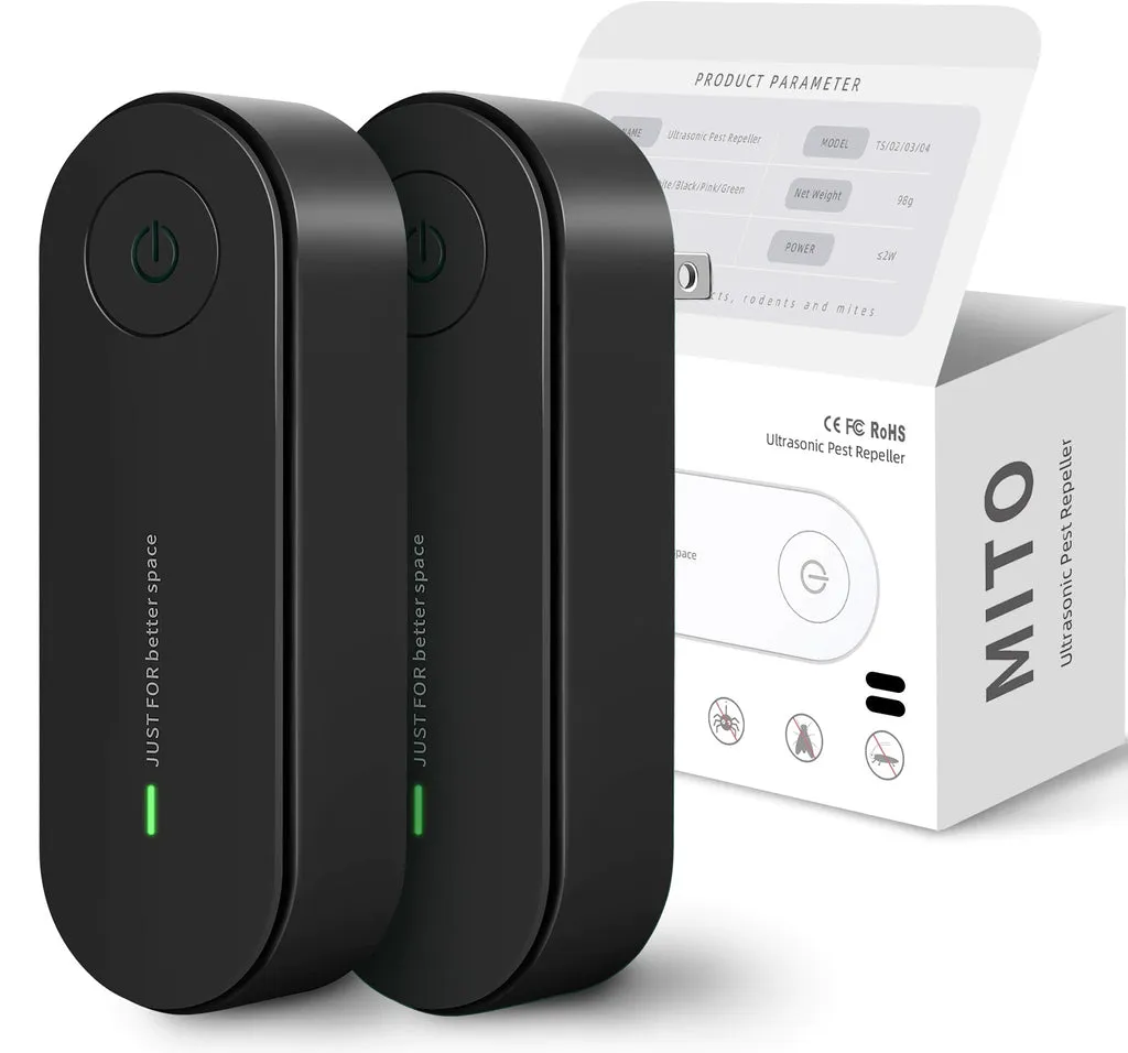 Pack of 2 Ultrasonic Insect Repellent Plug In Insect Repellent Pest Control Device Mosquito Repellent