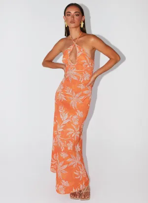 Keliegh Linen Maxi Dress - Tropic Sunset Timeless Appeal