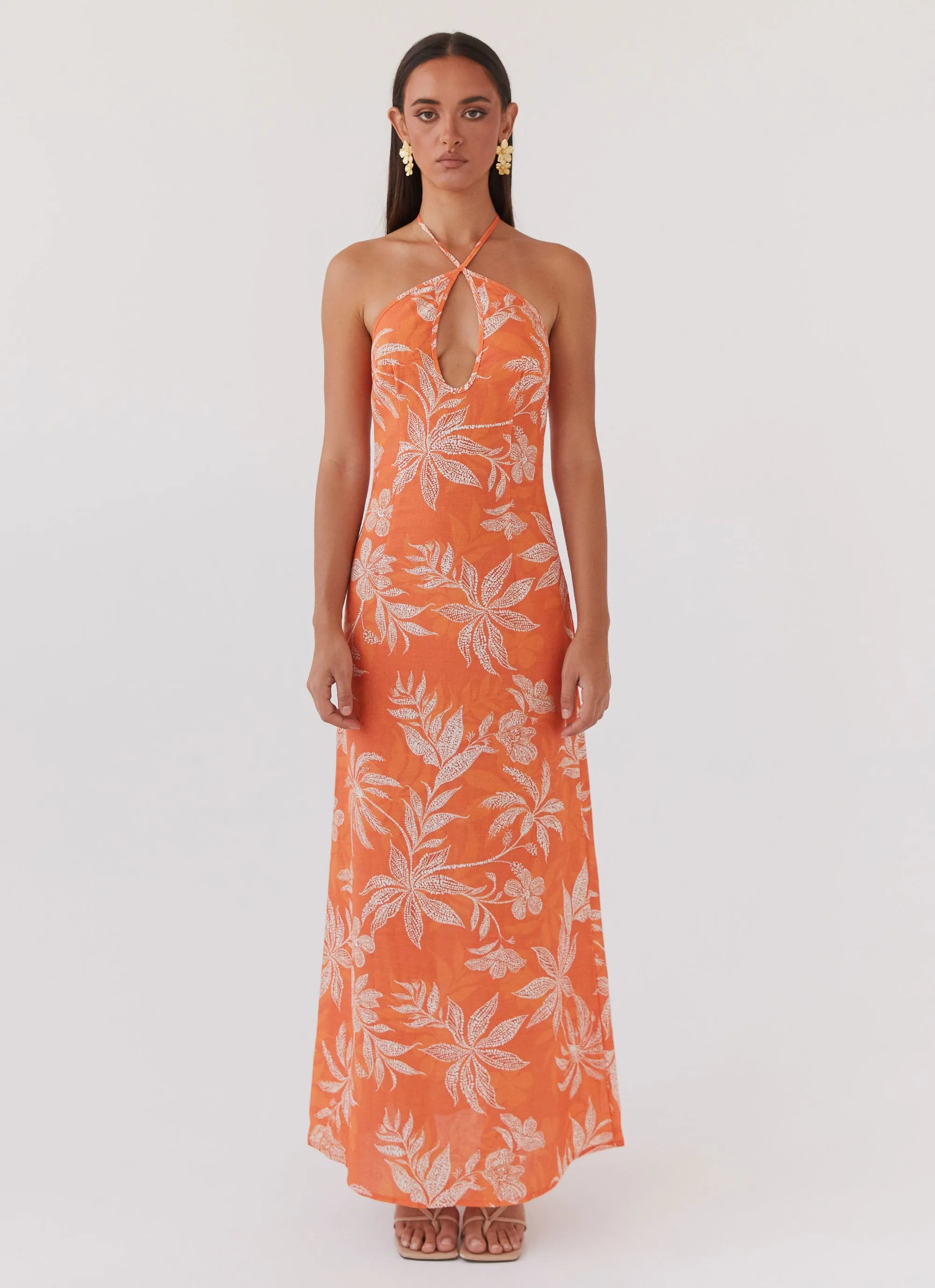 Keliegh Linen Maxi Dress - Tropic Sunset Chic Comfort