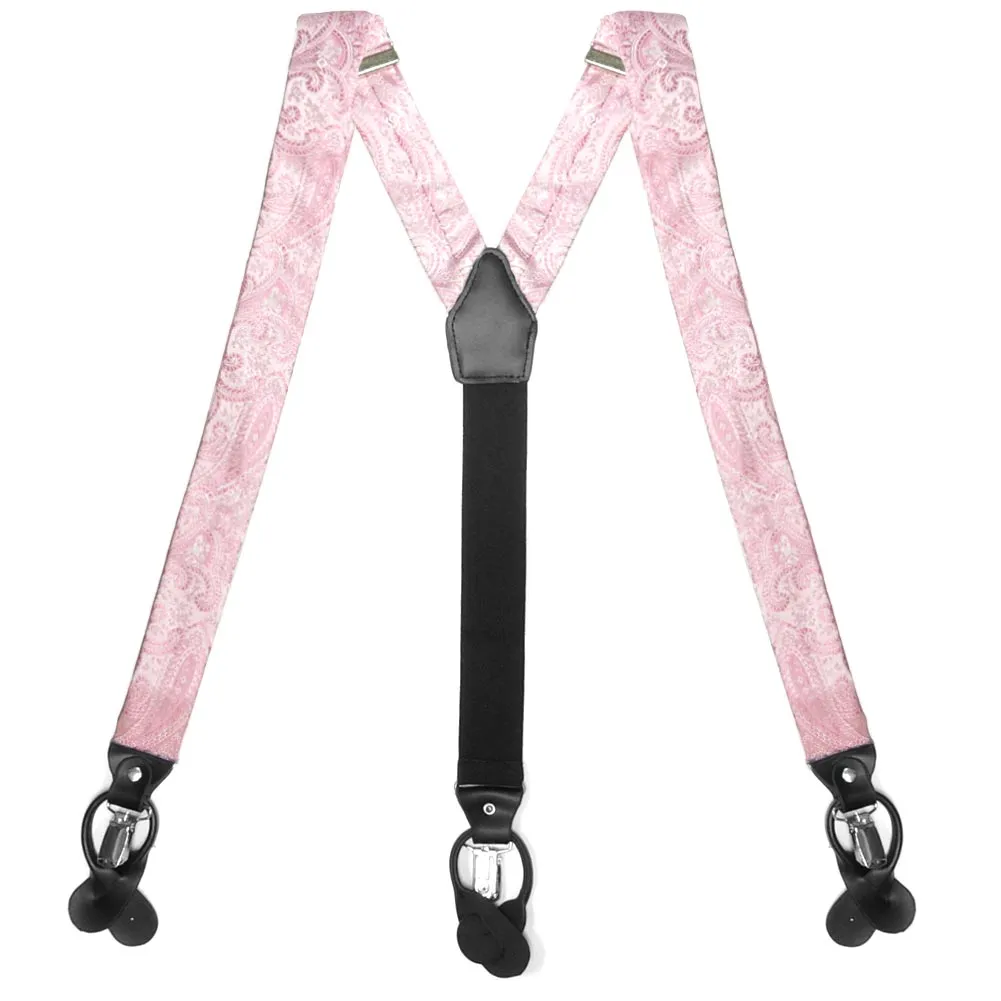 Pale Pink Clara Paisley Suspenders