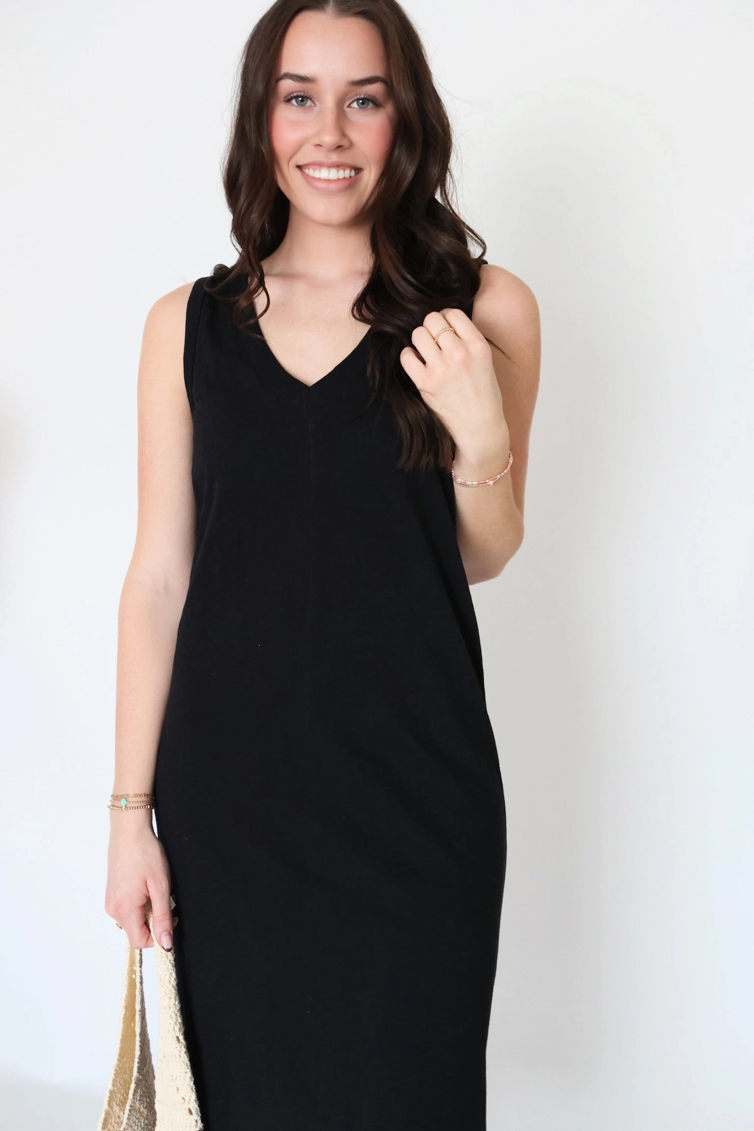 Palisades Midi Dress - Black AntiPilling Finish DoubleStitching