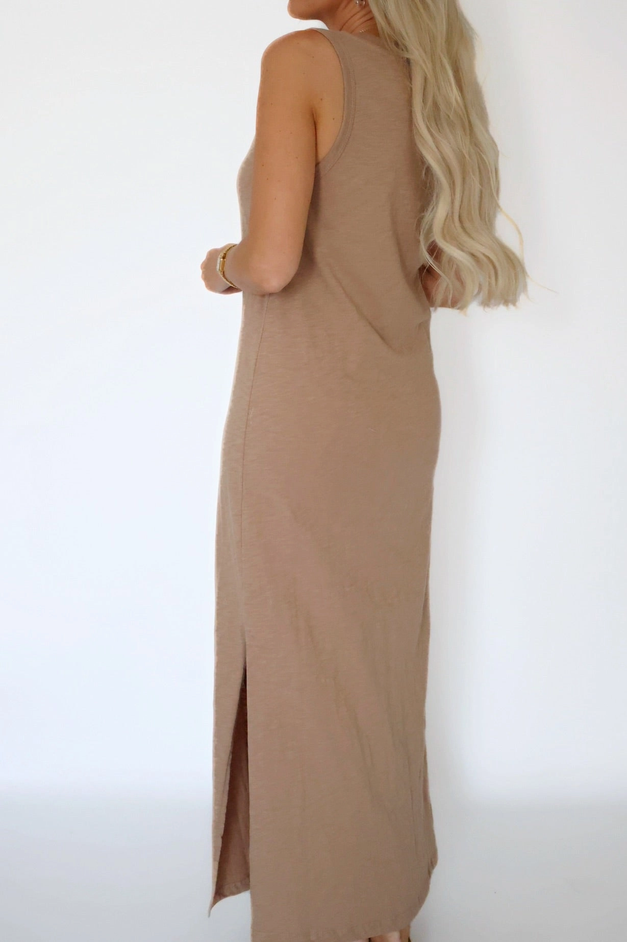 Palisades Midi Dress - Iced Coffee VentedBack ContrastPlacket