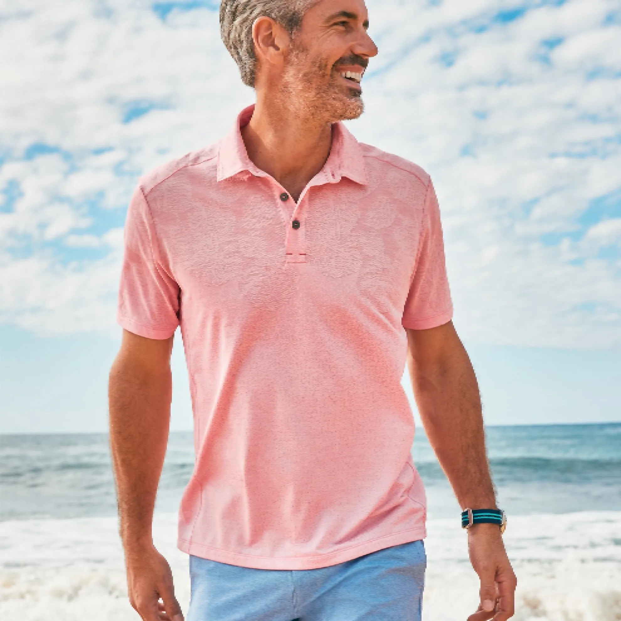 Palm Coast Tropic Fade Polo / Cabana Pink