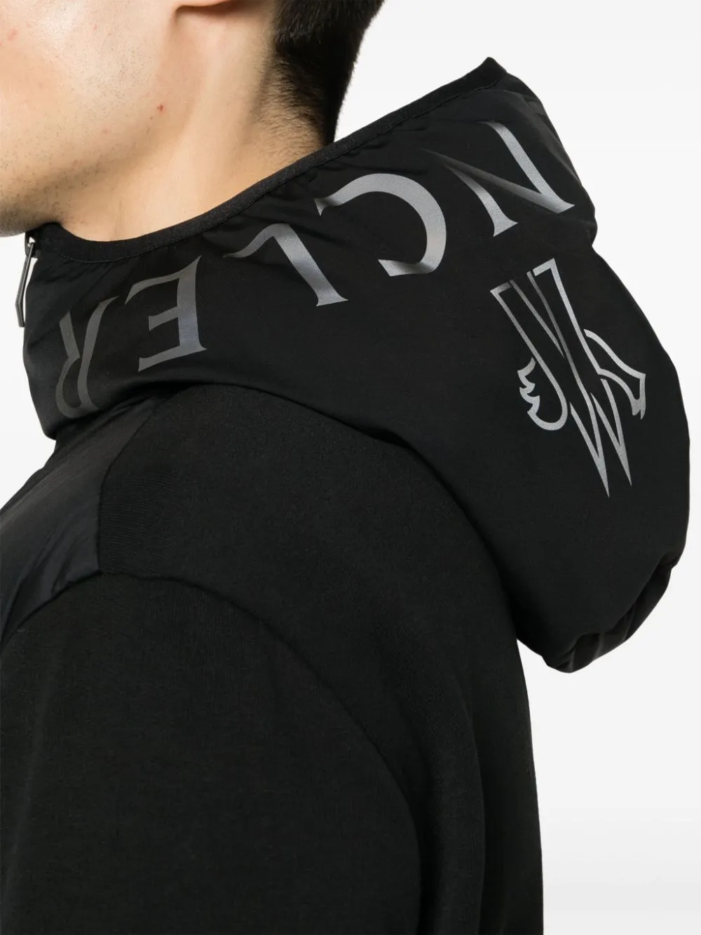 panelled hooded jacket
