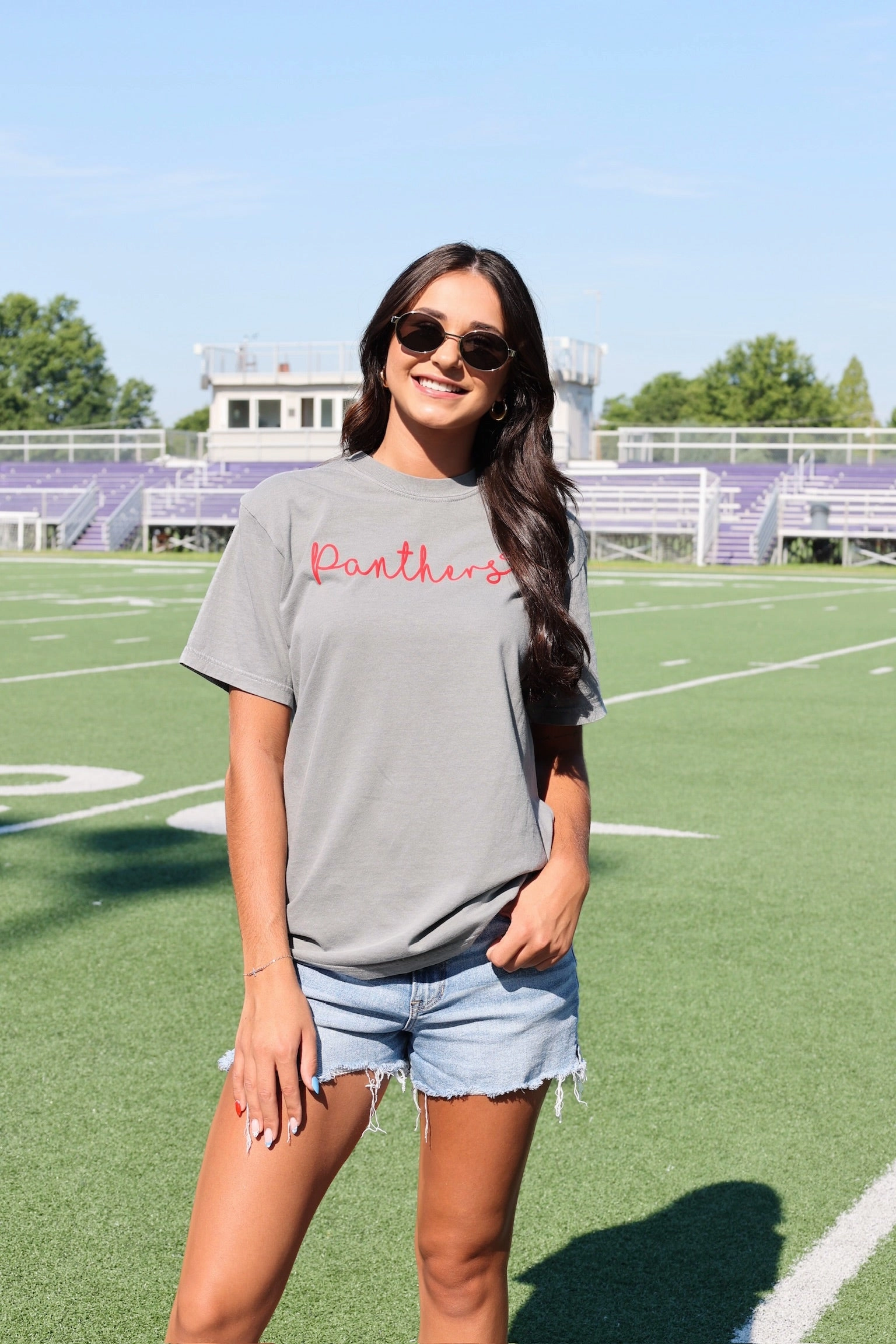 Panthers Bow Tee DualLayer Weave HighDensity Weave