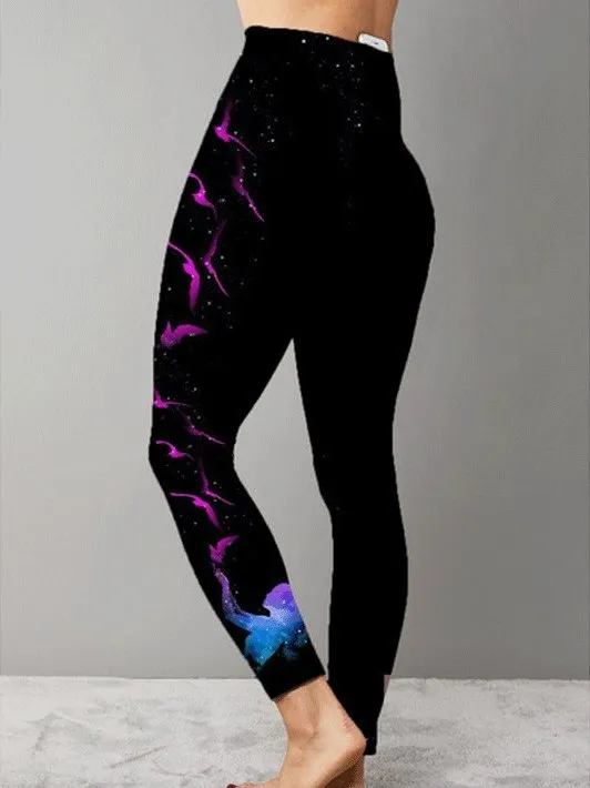 Pants Butterfly Print Sports Yoga Pants Stretch Pants for Women