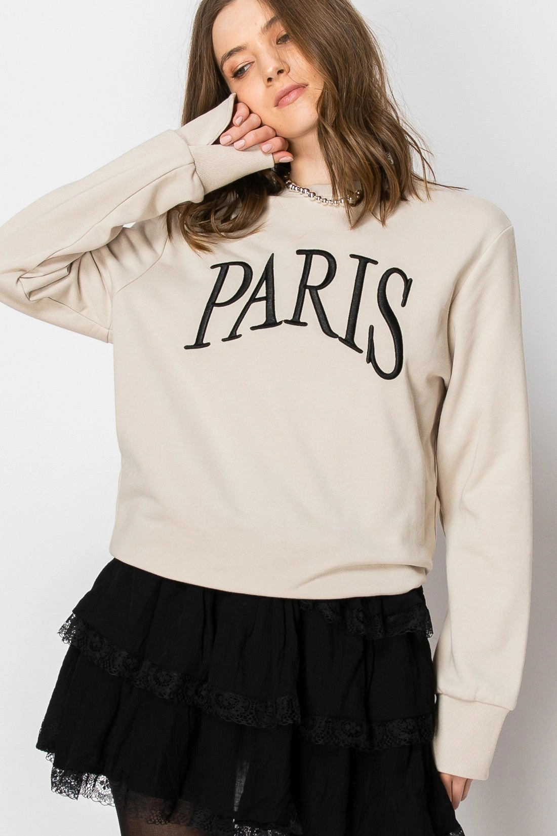 Eco Conscious Packaging Paris Girl Sweatshirt