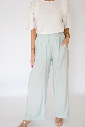Paris Lounge Pant - Aquamarine (FINAL SALE) Non Restrictive Mobility Anti Static Treatment