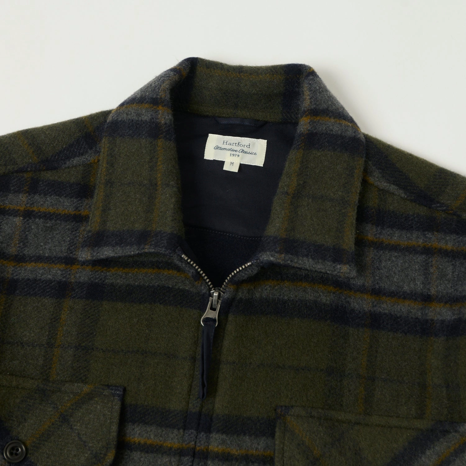 Hartford 'Dusty' Melton Wool Jacket - Forest Green Water Resistant Shell