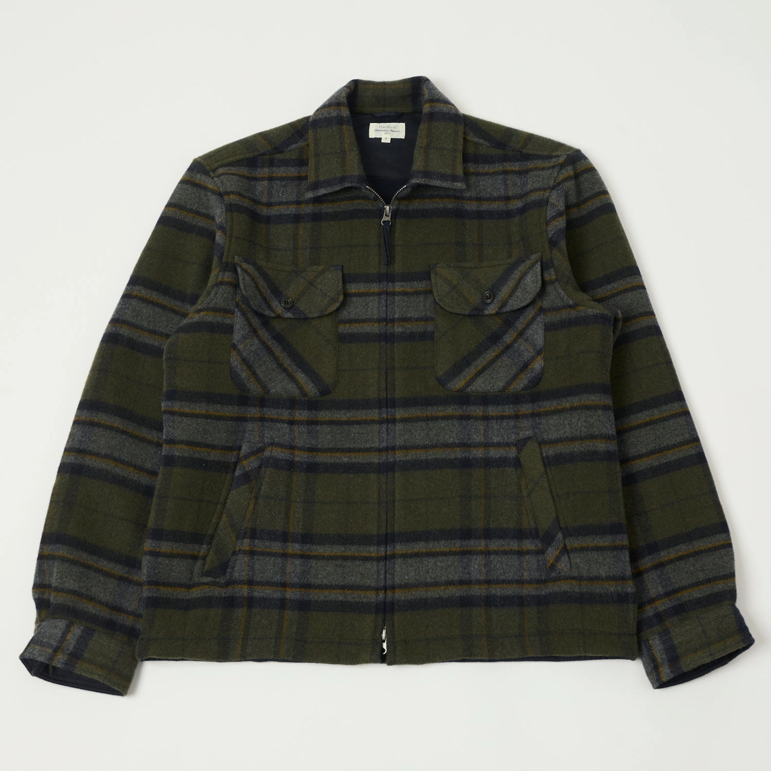 Hartford 'Dusty' Melton Wool Jacket - Forest Green Relaxed Fit Structure Breathable mesh lining