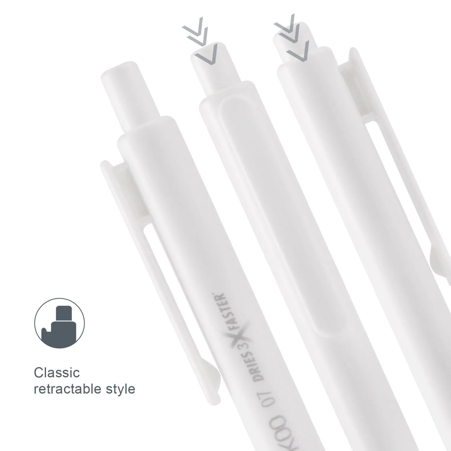 ParKoo Retractable Gel Pens 0.7mm Quick Dry Ink, 12-Pack