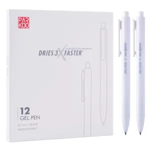 ParKoo Retractable Gel Pens 0.7mm Quick Dry Ink, 12-Pack