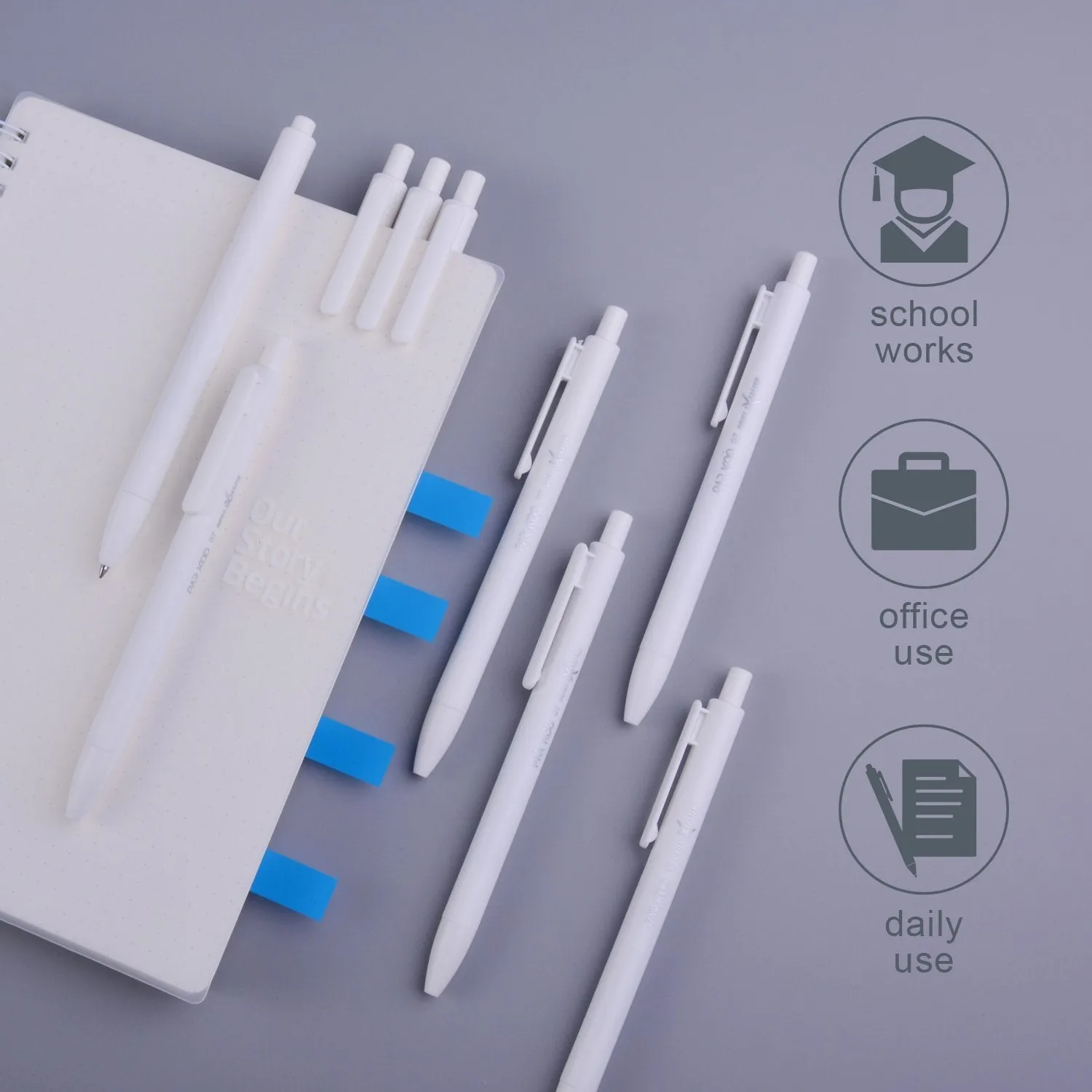 ParKoo Retractable Gel Pens 0.7mm Quick Dry Ink, 12-Pack