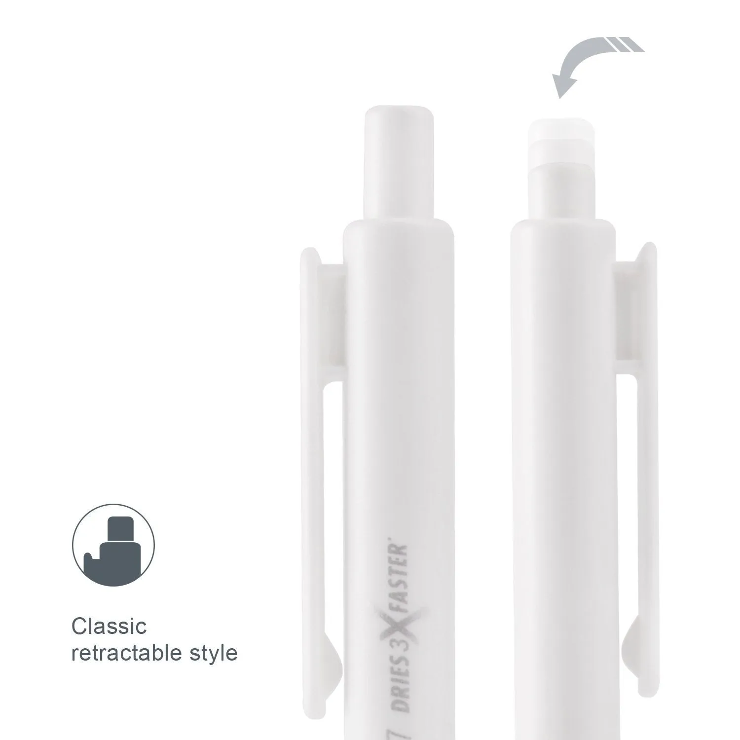 ParKoo Retractable Gel Pens 0.7mm Quick Dry Ink, 12-Pack