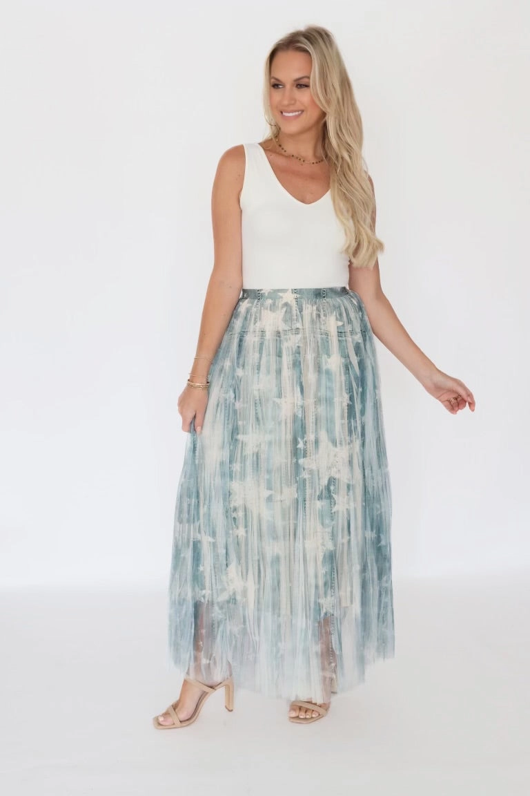 Double Chest Pocket UltraLightweight Party Star Skirt (final sale)